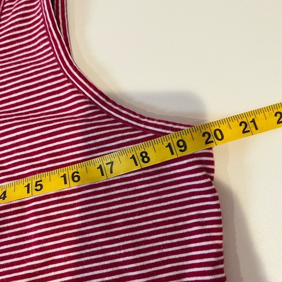 Y2K Karen Scott Red & White Striped Tank Top Mini Dress nautical retro 60s twee - Picture 8 of 9